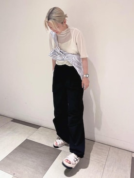 「アイテム（カーゴパンツ）」を使った、BRICK&SONS 天王寺ミオさん（レディース・150cm）の夏コーディネート