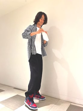 「夏服」｜「アイテム（スラックス）」を使った、BRICK&SONS 天王寺ミオさん（メンズ・175cm）の夏コーディネート