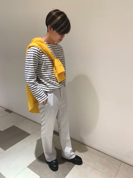 「MONO-MART（モノマート）のアイテム（スラックス）」を使った、BRICK&SONS 天王寺ミオさん（メンズ・170cm）の夏コーディネート