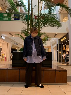 「GEVACO」｜「アイテム（デニムジャケット）」を使った、uwaさん（レディース・155cm）の春コーディネート