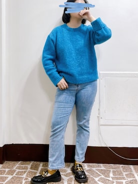 「blue」｜「アイテム（アクセサリー）」を使った、ꪔ̤̮ 詹詹ꪔ̤̮さん（レディース・157cm）の春コーディネート