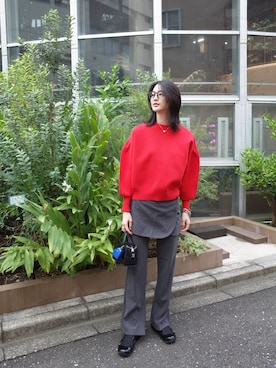 「NOMINE（ノミネ）のアイテム」を使った、青野楓さん（レディース・170cm）の秋コーディネート