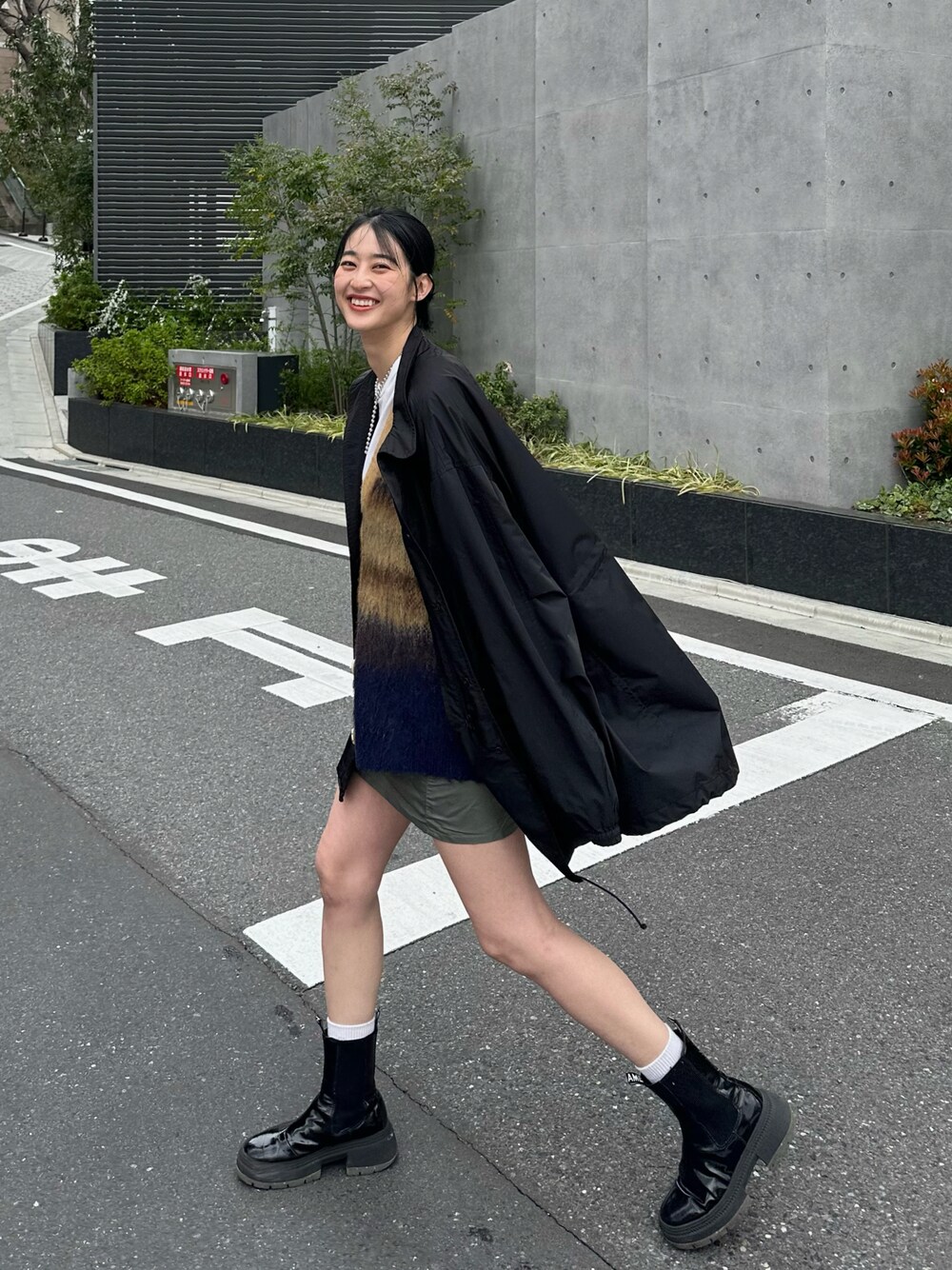 Naoka着用 OOOPS Y2K 黒 ロングブーツ きゅんです コンバース風 Naoka