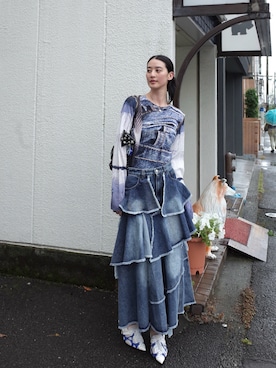 「ACLENT（アクレント）のアイテム」を使った、青野楓さん（レディース・170cm）の秋コーディネート