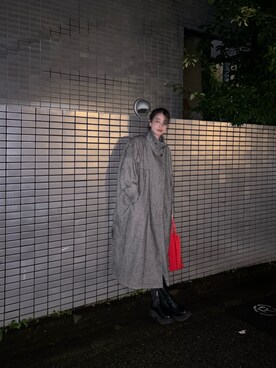 「CIEL'AIR（シエルエアー）のアイテム」を使った、青野楓さん（レディース・170cm）の冬コーディネート