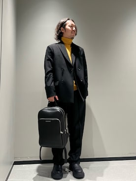 「ARMANI EXCHANGE（アルマーニエクスチェンジ）の【A|X アルマーニ エクスチェンジ】ボリュームソール レザー チェルシーブーツ（ブーツ）」を使った、まるてぃさん（メンズ・172cm）の秋コーディネート