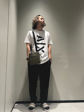 「みんなの白Tフェス」｜「アイテム（スウェットパンツ）」を使った、まるてぃさん（メンズ・172cm）の夏コーディネート
