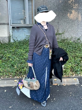 「アイテム（ノーカラージャケット）」を使った、108pitaさん（レディース・163cm）の秋コーディネート