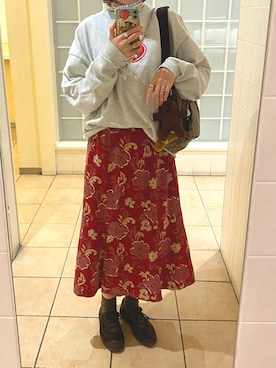 「アイテム（メッセンジャーバッグ）」を使った、108pitaさん（レディース・163cm）の秋コーディネート