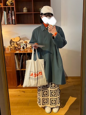 「FRUIT OF THE LOOM（フルーツオブザルーム）のアイテム（キャップ）」を使った、108pitaさん（レディース・163cm）の冬コーディネート