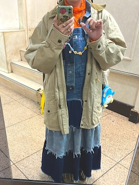 「アイテム（オールインワン・サロペット）」を使った、108pitaさん（レディース・163cm）の秋コーディネート