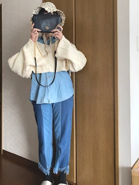 「merry jenny（メリージェニー）のアイテム（帽子）」を使った、108pitaさん（レディース・163cm）の春コーディネート