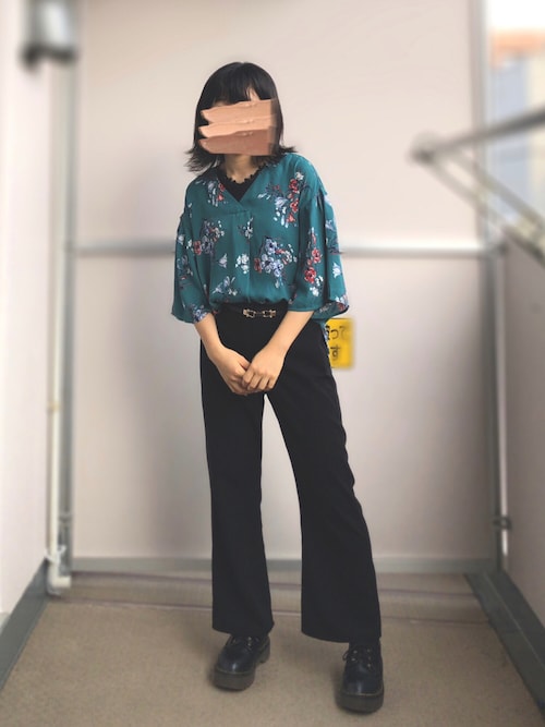 Daisy Tie Top 花柄フレアスリーブ 1625646917_500.jpg
