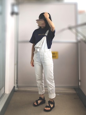 「GRL（グレイル）のアイテム（サロペット/オーバーオール）」を使った、38さん（レディース・153cm）の夏コーディネート