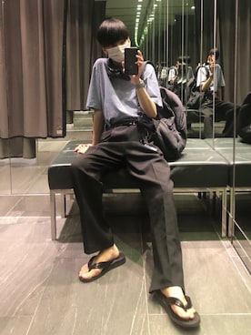 「BEAMS」｜「アイテム（バックパック/リュック）」を使った、🦎さん（メンズ・172cm）の秋コーディネート