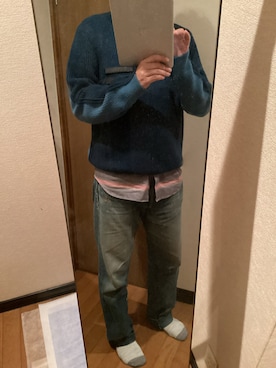 「45R（フォーティファイブアール）のアイテム（パンツ）」を使った、石田剛さん（メンズ・173cm）の春コーディネート
