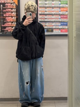 「Candy Stripper（キャンディストリッパー）のアイテム（パンツ）」を使った、Reeさん（メンズ・163cm）の冬コーディネート