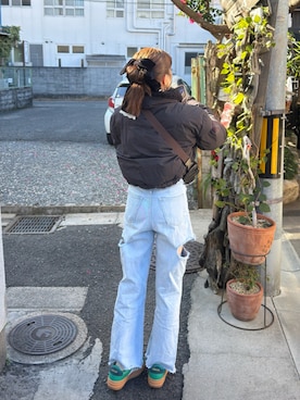 「clear（クリア）のアイテム（パンツ）」を使った、𝐌𝐚𝐢𝐌𝐚𝐢.𝜗𝜚さん（レディース・163cm）の冬コーディネート