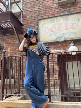「アイテム（オールインワン・サロペット）」を使った、𝐌𝐚𝐢𝐌𝐚𝐢.𝜗𝜚さん（レディース・163cm）の夏コーディネート
