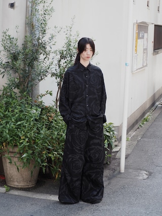 ラッドミュージシャン スカート パンツ レイヤード 巻きエプロン LAD MUSICIAN [ラッドミュージシャン] WIDE FLARE SLACKS