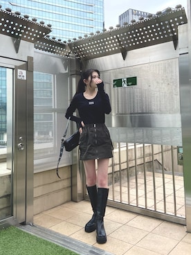 松本明日香さん（レディース・161cm）の冬コーディネート