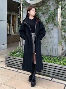 MURUA 黒 ニット オープントゥ 厚底ブーティ ワンサイドオープニットトップス[品番：MKSW0061434]｜MURUA