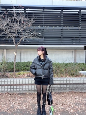 「EMODA（エモダ）のアイテム（ダウンジャケット/コート）」を使った、おこめさん（レディース・157cm）の冬コーディネート