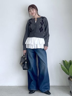 「VIS（ビス）のアイテム（デニムパンツ）」を使った、なつきさん（レディース・159cm）の秋コーディネート