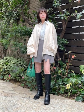 「VIS」｜「アイテム（ブルゾン）」を使った、なつきさん（レディース・159cm）の冬コーディネート