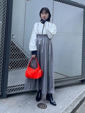 「VIS」｜「アイテム（ブルゾン）」を使った、なつきさん（レディース・159cm）の冬コーディネート