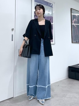 「アイテム（ジャケット/アウター）」を使った、なつきさん（レディース・159cm）の夏コーディネート