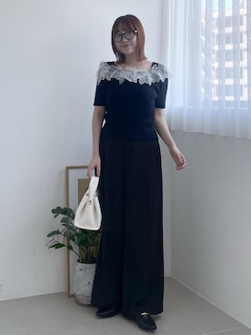 「VIS（ビス）のエアリーソフト2WAYミニショルダー（ショルダーバッグ、ホワイト系）」を使った、なつきさん（レディース・159cm）の夏コーディネート