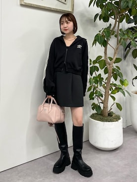 「アイテム（その他アウター、ブラック系）」を使った、なつきさん（レディース・159cm）の秋コーディネート