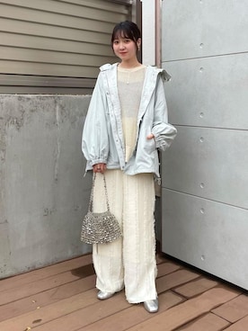 「VIS」｜「アイテム（マウンテンパーカー）」を使った、なつきさん（レディース・159cm）の春コーディネート