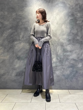「アイテム（ワンピース）」を使った、なつきさん（レディース・159cm）の冬コーディネート