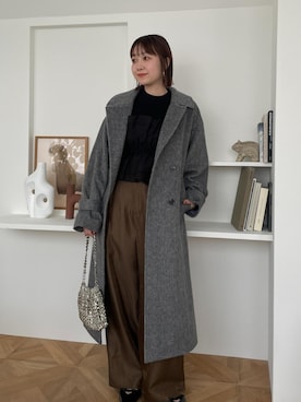 「VIS（ビス）のアイテム（ステンカラーコート）」を使った、なつきさん（レディース・159cm）の冬コーディネート