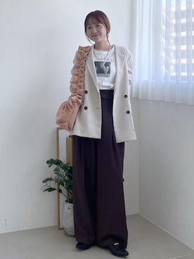 「VIS（ビス）のアイテム（パンツ）」を使った、なつきさん（レディース・159cm）の夏コーディネート
