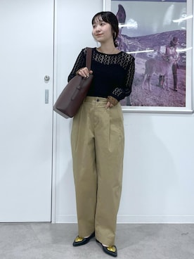 「アイテム（バレエシューズ）」を使った、なつきさん（レディース・159cm）の夏コーディネート