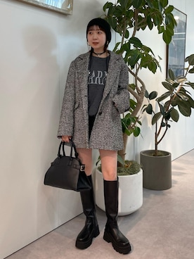 「VIS（ビス）のアイテム（その他アウター）」を使った、なつきさん（レディース・159cm）の冬コーディネート