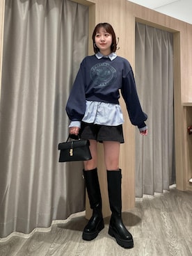 「VIS（ビス）の【洗える】ジャージメルトンショートパンツ（その他パンツ）」を使った、なつきさん（レディース・159cm）の冬コーディネート
