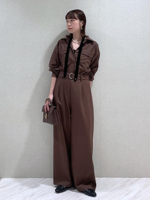 ebure 近年 リネンビスヘリンボーンオールインワン ジャンプスーツ 麻混 ebure 近年 リネンビスヘリンボーンオールインワン ジャンプ