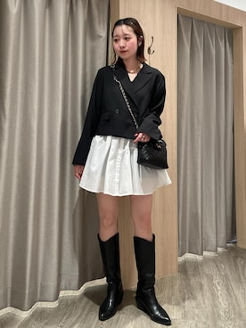 「父の日ギフト」｜「アイテム（テーラードジャケット）」を使った、なつきさん（レディース・159cm）の冬コーディネート