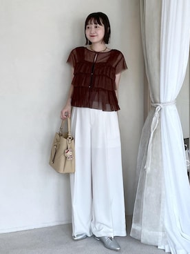 「VIS（ビス）のアイテム（パンツ）」を使った、なつきさん（レディース・159cm）の夏コーディネート