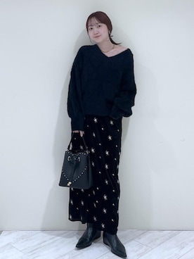 「体型カバー」｜なつきさん（レディース・159cm）の冬コーディネート