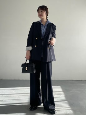 「卒業式コーデ」｜「アイテム（スラックス）」を使った、なつきさん（レディース・159cm）の冬コーディネート