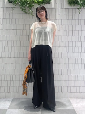 「アイテム（バンダナ/スカーフ）」を使った、なつきさん（レディース・159cm）の夏コーディネート