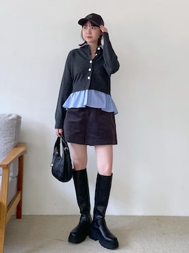 「VIS（ビス）のアイテム（帽子）」を使った、なつきさん（レディース・159cm）の秋コーディネート