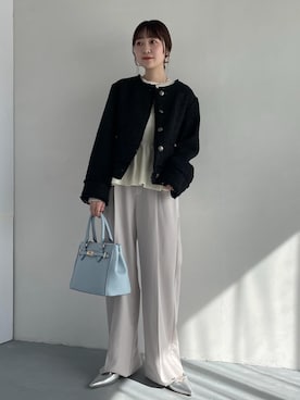 「卒業式コーデ」｜「アイテム（スラックス）」を使った、なつきさん（レディース・159cm）の冬コーディネート