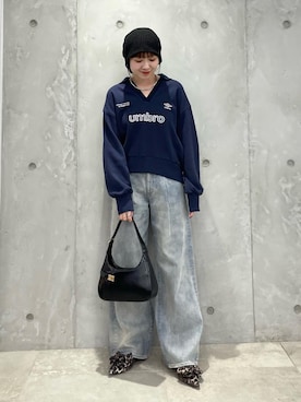 「ブルべ夏」｜「アイテム（スウェット）」を使った、なつきさん（レディース・159cm）の秋コーディネート