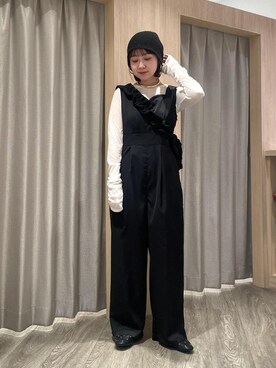 「VIS（ビス）のシャーリングドロストショルダーバッグ（ショルダーバッグ）」を使った、なつきさん（レディース・159cm）の秋コーディネート